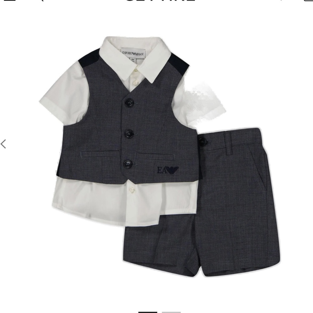 Emporio Armani Kids Logo Detailed Checked Shorts Set